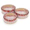 Juvale Set of 3 Merry Christmas Cookie Tins with Lids, Round Nesting Holiday Containers, 3 Sizes, Red Biscuit Tin, Christmas Cookie Tins for Gift Giving